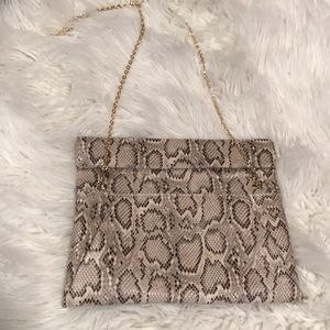 Vici Urban Expressions Snake Clutch with Gold Crossbody Chain